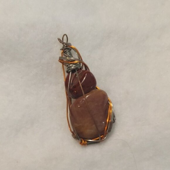 Wire Wrapped Stone Pendant - Picture 2 of 3